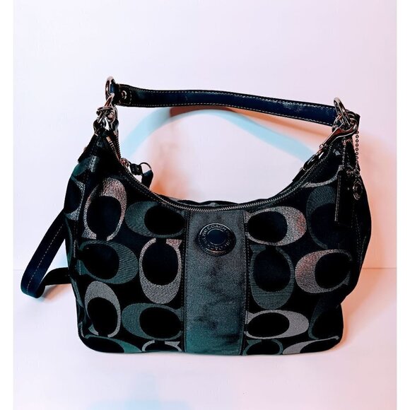 Coach Signature Logo Hobo Shoulder Bag - Picture 1 of 16